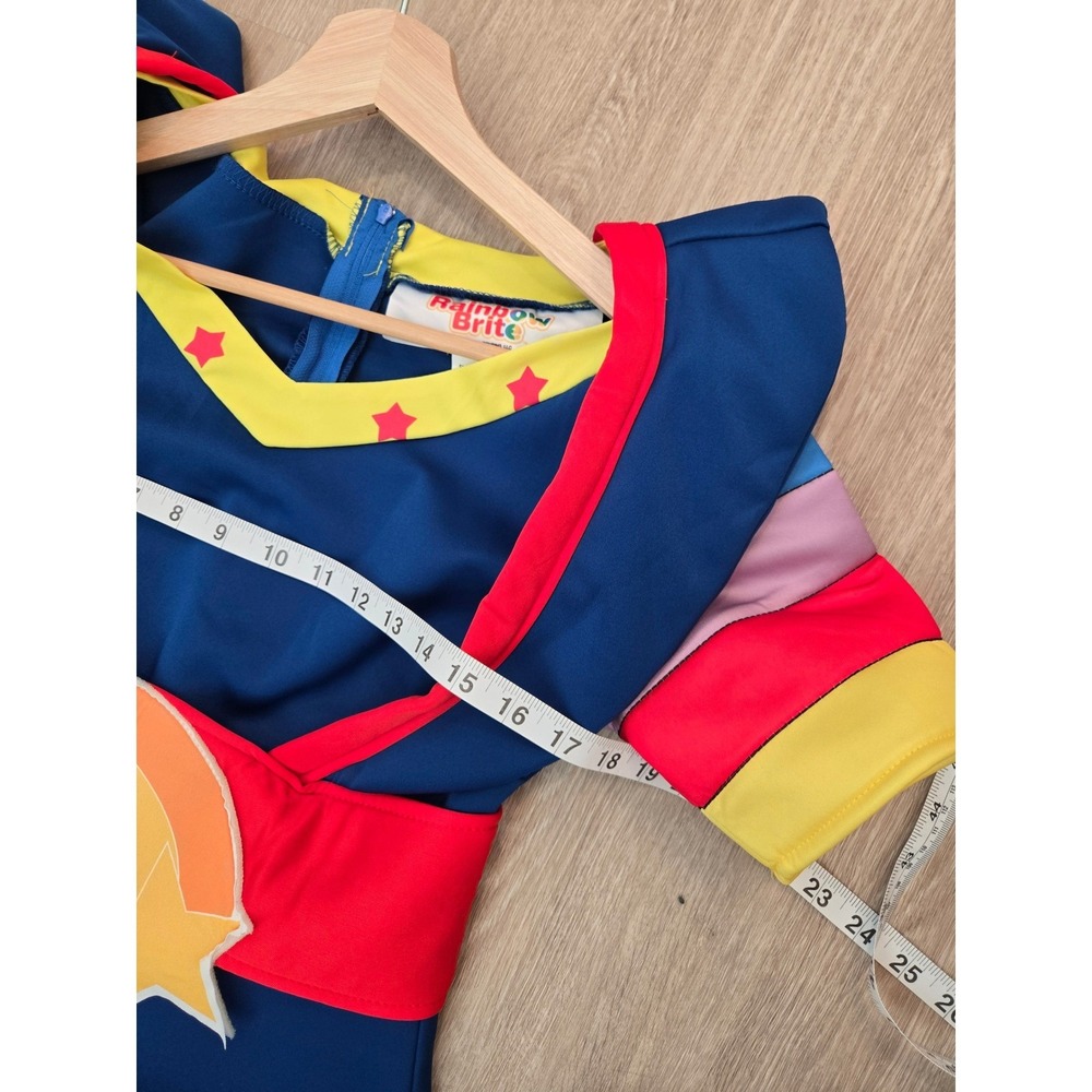 Rainbow Brite Womens Costume Dress Blue Rainbow Striped Halloween Cosplay S - Picture 8 of 9